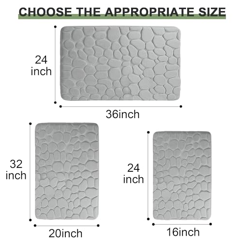 Tapis de bain super absorbant antidérapant en velours gris - 3