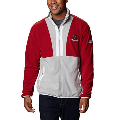 Image of Columbia Men's Back Bowl Fleece Lightweight, Ala - Red Velvet Grey /White, X-Large