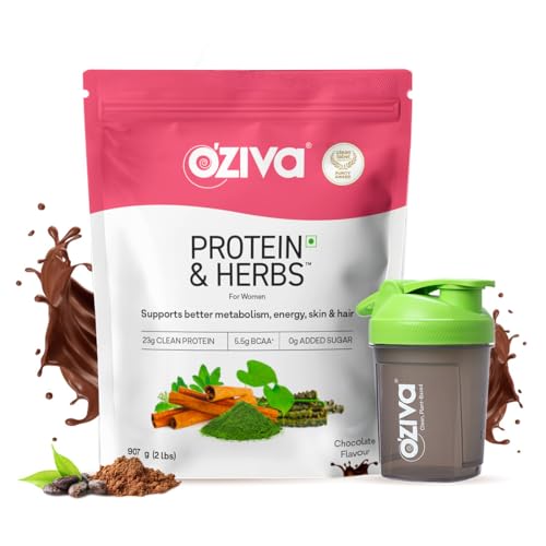 OZiva Protein & Herbs, Women, (Natural Protein Powder with Ayurvedic Herbs like Shatavari, Giloy,...