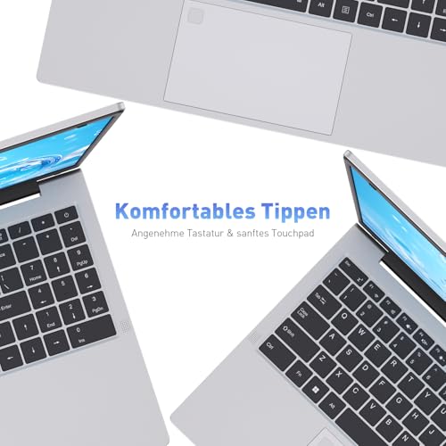 Auusda Laptop 15,6 Zoll, Notebook mit 8GB RAM 256GB SSD, Fingerabdrucksensor, beleuchtete Tastatur, 3250C Prozessor, Ziffernblock, Privacy Kameraabdeckung, leicht & ideal für Büro und Schule 6