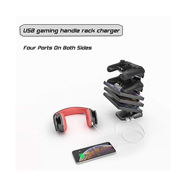 Vitesse 55 inch Gaming Desk T Shaped Computer Desk with Free Large Mouse pad, Racing Style Professional Gamer Game Station with USB Gaming Handle Rack, Cup Holder & Headphone Hook - Image 4