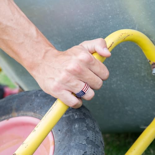 Egnaro Silicone Wedding Rings for Men, Breathable Printed Design Rubber Engagement Bands with Air Flow Grooves 8mm Wide 2mm Thick4