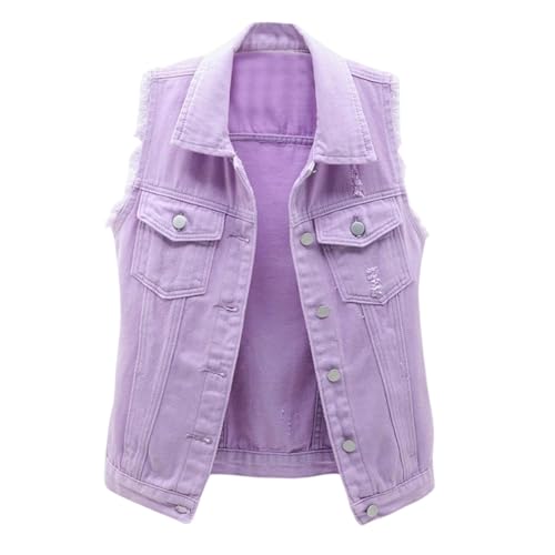 Gilet en jean femme veste sans manches décontractée surchemise denim mode
