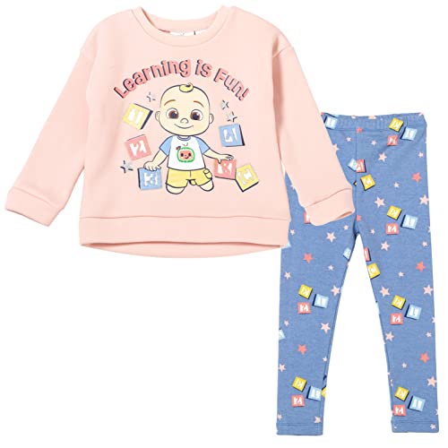 Cocomelon Jj Toddler Girls Pullover Fleece Sweatshirt And Pants Set Blue/Pink 4T #TOP20
