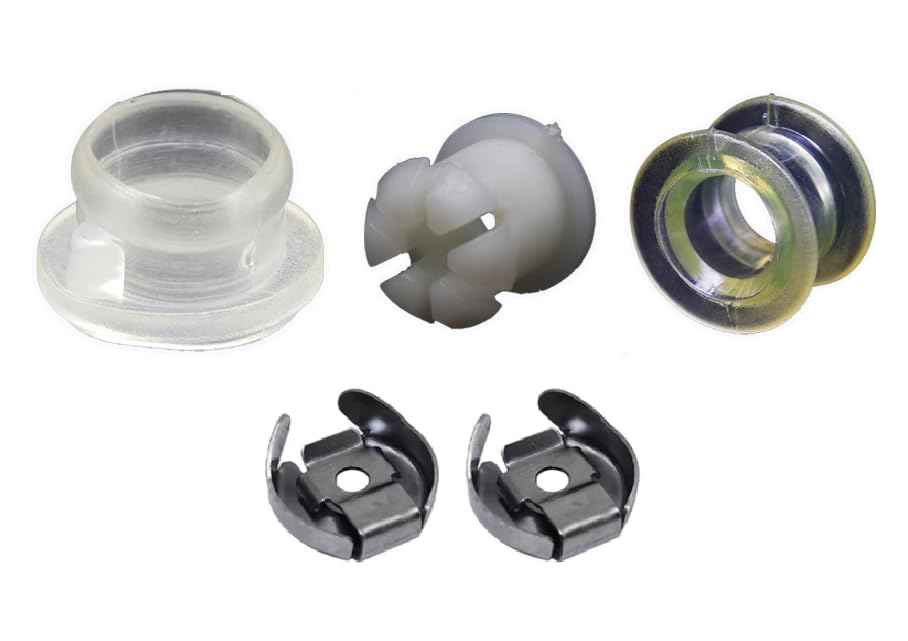 Kit premium optimizado de reparación palanca cambios manual Varillaje clásico 1997–2005 – Caja 02J/02K, para grupo VW (1997–2005), goma buje + casquillos + arandelas clips, 171711067B, 1K0711049AF
