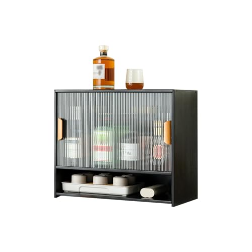 Casier à vin rouge et petit buffet vitrine pour ranger vos bouteilles de salon