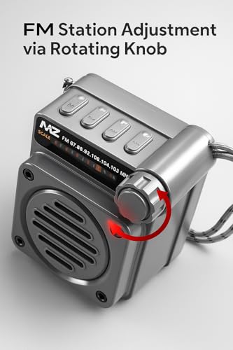 Image of Fire Turtle Pocket Blast FM Radio with Bluetooth Speaker with Powerful Sound,FM Recording, Antenna, 6w-12 Hours (USB Charging) and Number Pad (AUX, SD Card, USB Input) (Mini Retro Grey)