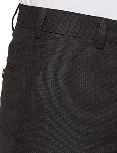 Image of Park Avenue Men Men's PLEATLESS Smart FIT Dark Brown Formal Trouser