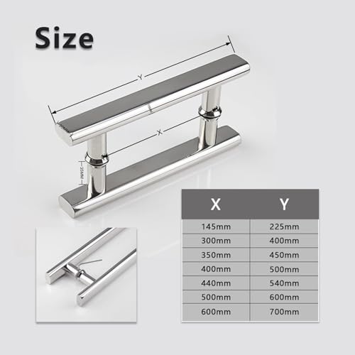 Mango de puerta de cristal de fácil instalación y sistema push-pull 3