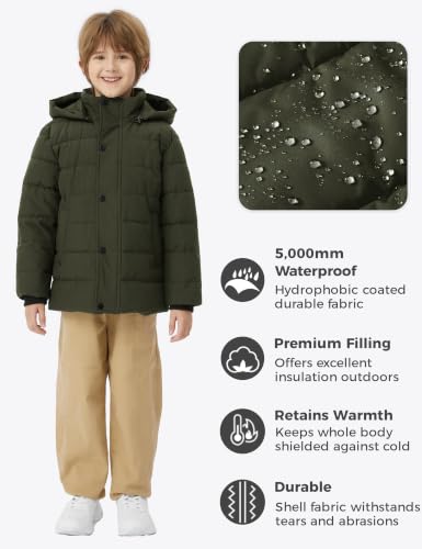 Image of wantdo Boys' Winter Coat Thick Puffer Jacket Snow Wear With Removable Hood