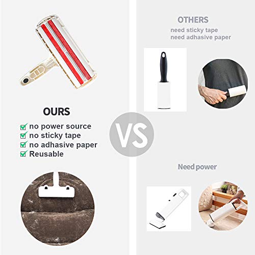 Extaum Removedor de pêlos de cães,Rolo de limpeza de pêlos de gato para removedor de pêlos de animai