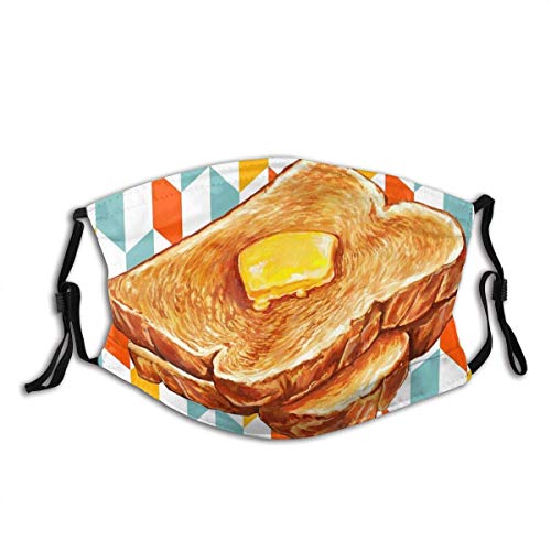 Unisex Face Mundschutz, wiederverwendbares Butter Toast-Tuch Mundschutz Mundschutz Atmungsaktive Sturmhaube schützen