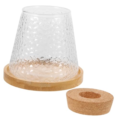 BESPORTBLE Jarrones Transparentes para Arreglos Florero Soporte de Madera Decoración Moderna para Centros de Mesa y Bodas