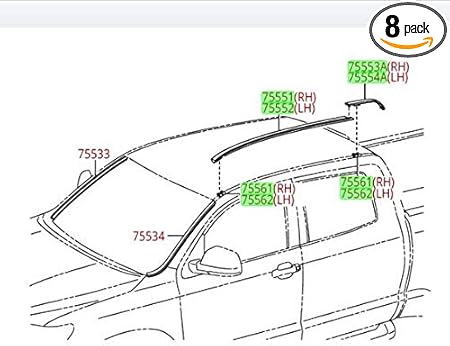 Toyota Tundra Double Cab Roof Molding Kit Set Genuine OE OEM