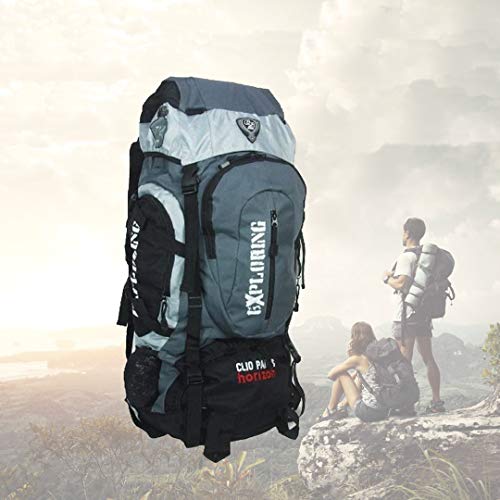 MOCHILA DE CAMPING/TRILHA IMPERMEÁVEL 55L Cor:Cinza