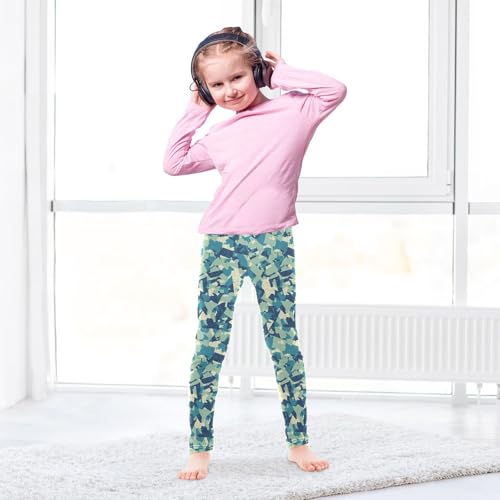 KLL Military Camouflage Pattern Safari Slate Little Girls Leggings Comfortable Full Length Leg Yoga Pants Sports4