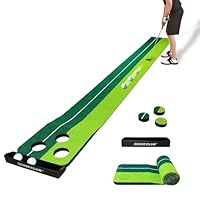 SENSECLUB Indoor-Putting-Green-Matte, faltbares Putting-Green-Golfspiel-Set mit 3 Löchern, Golfgeschenk für Männer – 30 x 240 cm
