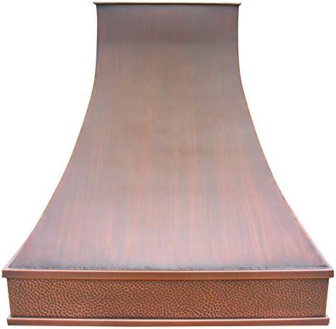 SINDA 30"Wx48"H Wall Mount, Copper Oven Hood Cover with High CFM Commercial Grade Range Hood Insert, Inlcudes Fan Motor, Blower Box, Baffle Filter and Lighting, H7B-CW3048