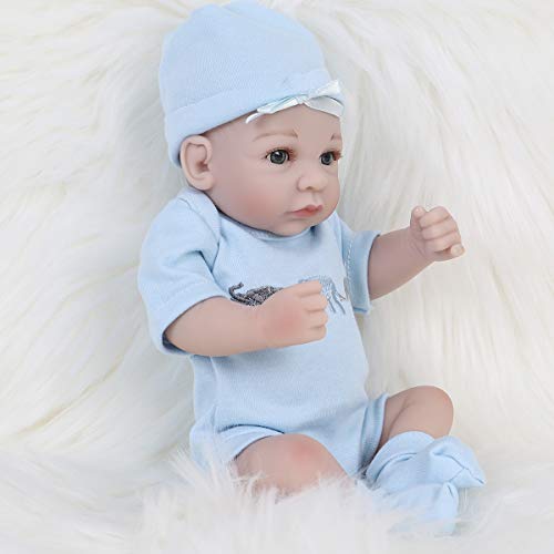 Enadoll NEW BABY 10IN Reborn Baby Boy Doll Realistic Silicone Vinyl 10 Inch Soft Body Lifelike Doll Gift Set thumb #7