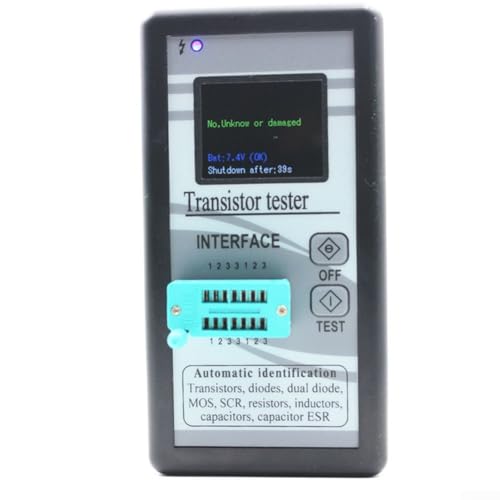 Probador de transistor ligero M328 diseñado para uso en el sitio en varios proyectos (carcasa negra)