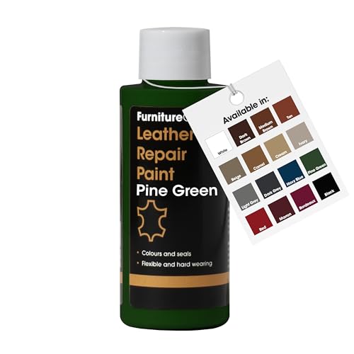 Image of Furniture Clinic Leather Repair Paint | 2-in-1 Seal and Color | Use on Scratches, Tears, and Holes in Car Seats, Furniture | Quick and Easy Leather Repair Kit for Furniture (Pine Green, 50ml / 1.7oz)