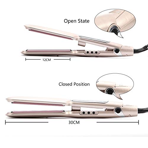 Plancha para cabello 2 en 1 con control de temperatura LED, placas de cerámica y voltaje universal 110-240V miniatura 3