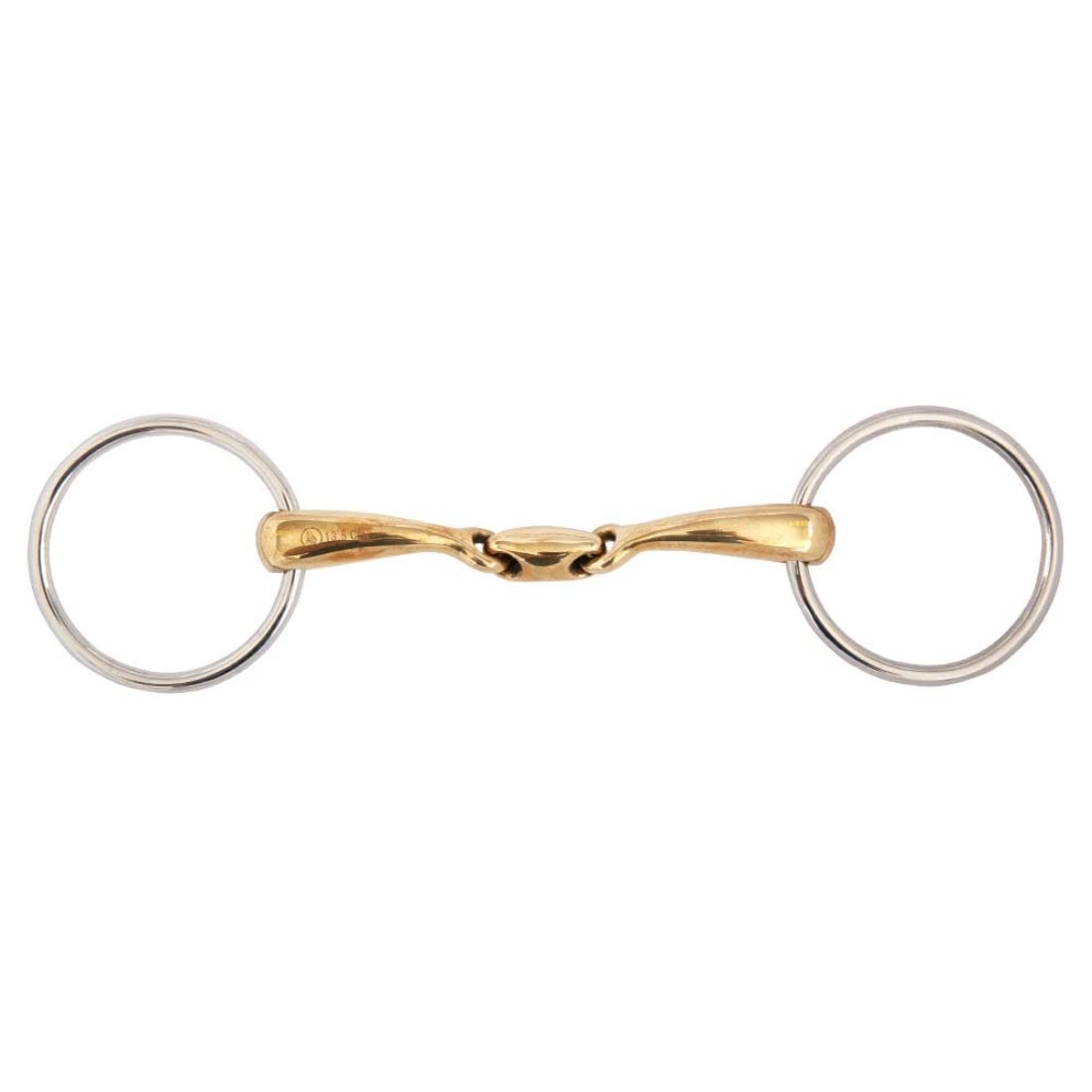 BR - Bocado doble anatómico de cuprigan, contacto suave, 13,5 cm, 16 mm, diámetro 6,5 mm