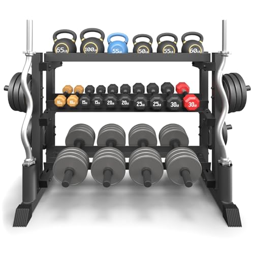 3-Tier Dumbbell & Weight Plate Rack 1200LB Capacity