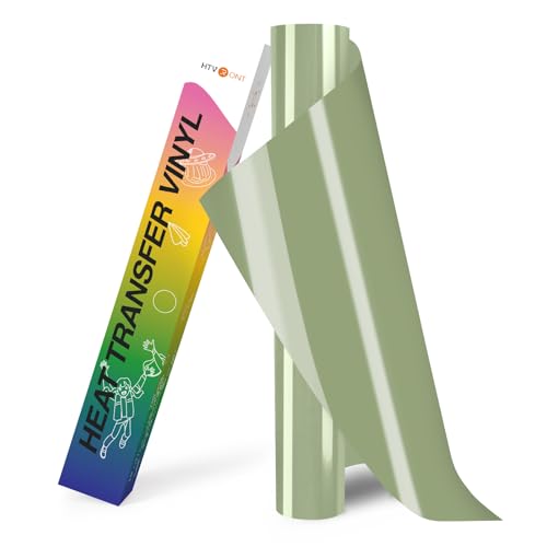 Image of HTVRONT Heat Transfer Vinyl Roll - 12 inch x 8ft Green HTV Vinyl for Shirts, Iron on Vinyl Compatible with Cricut Cutting Machine - Easy to Cut & Weed for Heat Transfer Design (Khaki Green)