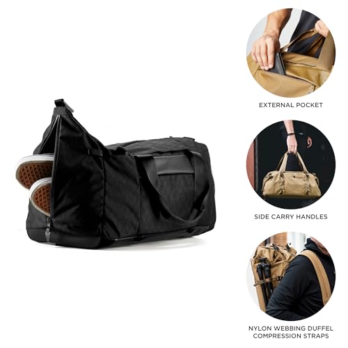 Errant Modular Duffel Bag Jet Black X-Pac – 35L Weekender, Travel Duffel Backpack, Waterproof, Ventilated Wet/Dry Compartment4