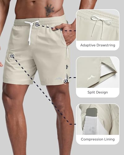 Image of maamgic Men's Athletic Running Shorts with Liner Ultra Lightweight Workout Shorts 5 inch / 7 inch