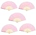 Ventaglio Donna rosa - bambu e carta - matrimonio - pacco 5 unita - cerimonia - Idea Regalo originale