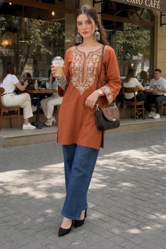 Image of ANNI Designer Cotton Short Kurti for Women | Stylish Kurti | Short Kurti Top | Casual Kurta for Women | Comfortable Cotton Kurtis for Womens