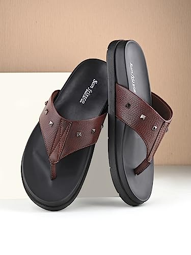 Image of San Frissco Men's Sandal with Cushioned Footbed /Ultra Soft Lightweight Durable Chappal with Bounce Back Upper Material /Festive Ethnic Wedding Slip on Slippers for Men
