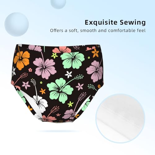 Tropical Hawaiian Hibiscus Girls' Underwear Soft Cotton Little Girls Panties Comfort Briefs3