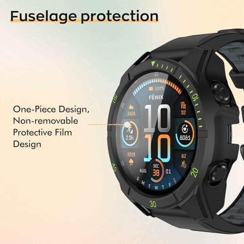 ISABAKE Etui ochronne do Fenix 8 47mm Solar, twarde etui ochronne PC z wbudowaną osłoną ekranu do Garmin Fenix 8 Solar 47mm