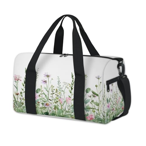 Spring Travel Duffel Bag for Women and Men, Wild Flower Sport Tote Gym Bag Carry on Weekender Overnight Bags
