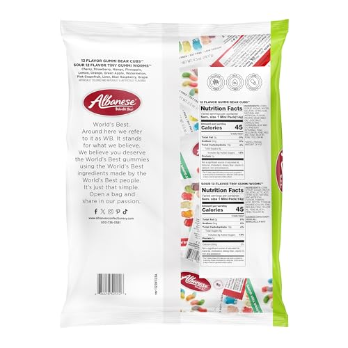 Albanese World's Best, Sweet & Sour Monster Combo, 45-0.5oz Trick or Treat Bags of Halloween Candy - image 2