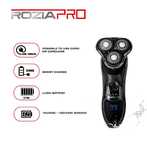 Electric Razor for Men Black Rotary Shaver Beard Trimmer Nose Trimmer Facial Cleansing Brush 5 in 1 Cordless Waterproof USB Charging Rechargeable - Thumbnail 4