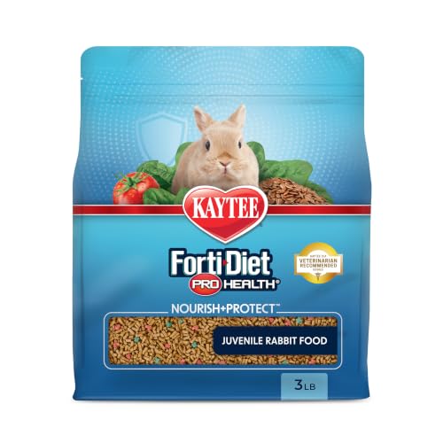 Kaytee Forti-Diet Pro Health Nourish+Protect Juvenile Rabbit Food Comprehensive Nutrition Backed by Science Digestive Health Immune Support 3 Pounds