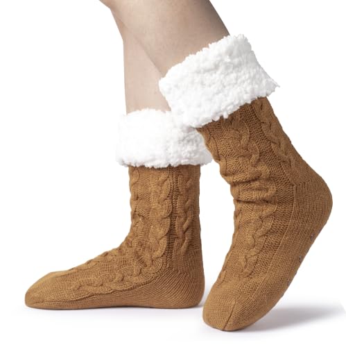 Image of BenSorts Women Winter Thick Slipper Socks with Grippers Warm Fuzzy Socks