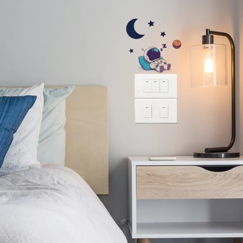 Calcomanías de astronauta AHANDMAKER de 6 tipos para interruptor y pared de dormitorio 7