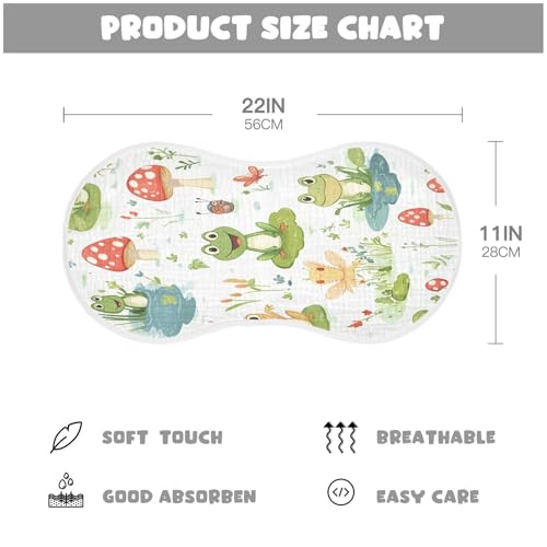 Cartoon Frogs Burp Cloths Cotton Baby Washcloths,Large 22x11in Burping Cloth Absorbent and Soft for Newborn Baby Boys and Girls,1 Pack4