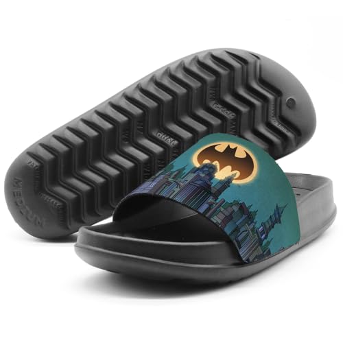 Popfunk Batman Gotham Skyline Unisex Adult Slides Adjustable Flip Flop Sandals Officially Licensed Hypd Slydr Switch™4