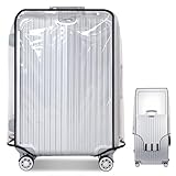 Wefaly Transparente Kofferschutzhülle, 20 Zoll Kofferhülle Kofferüberzug Schutzhülle aus PVC mit Klettverschluss Wasserdicht Staubdicht Kratzschutz Koffer Schutzhülle für Reisen