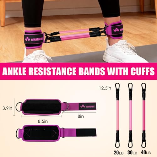 Image of WHATAFIT Resistance Bands, Exercise Bands, Workout Bands with Handles, Door Anchor and Ankle Straps, 5 Resistance Levels Fitness Bands for Strength Training, Physical Therapy, and Home Gym Equipment
