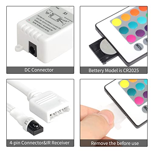 24 Tasti IR Telecomando Senza Fili YACSEJAO RGB HA...