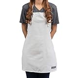 GIDABRAND White Aprons for Kids – Chef & Art Apron for Children – Ideal Child Apron for Cooking, Baking, Painting or Decorating Party - Baking Wear for 5-12 Year Olds