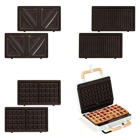 CREATE/STONE 3 IN 1 STUDIO/Sandwichera grill y gofrera de placas intercambiables Azul/Libre BPA Cover