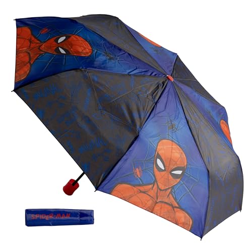 Undercover - parapluie pliant Marvel Spider Man - parapluie de poche avec housse de protection - diamètre 94 cm - léger et idéal pour les mains des enfants